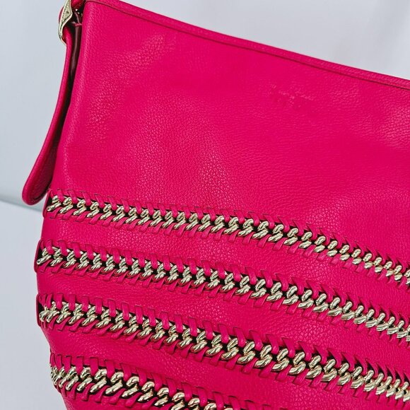 Coach Whiplash Mini Duffel Bag Hot Pink Gold Metallic Stitching Crossbody Strap - Picture 5 of 13